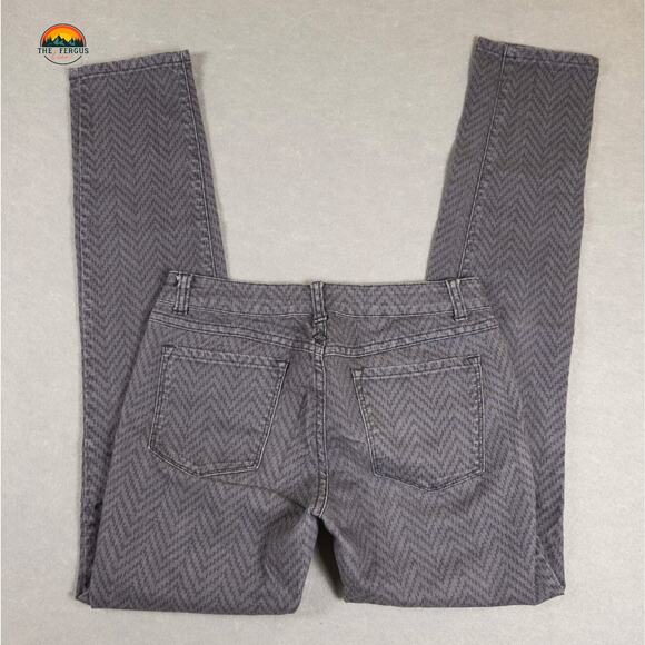 Prana Skinny Jeans Gray Herringbone Medium Wash Pockets Denim Women's Size 6 - Picture 5 of 10